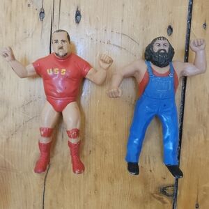 Vintage 1984 WWF Hillbilly Jim & Nikolai Volkoff Titan Sports Action Figures